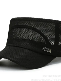 Hot OUKU Men's Baseball Cap Dark Navy khaki Gauze Mesh Streetwear Stylish Casual Daily Outdoor clothing Holiday Plain Sunscreen