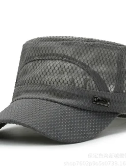 Hot OUKU Men's Baseball Cap Dark Navy khaki Gauze Mesh Streetwear Stylish Casual Daily Outdoor clothing Holiday Plain Sunscreen