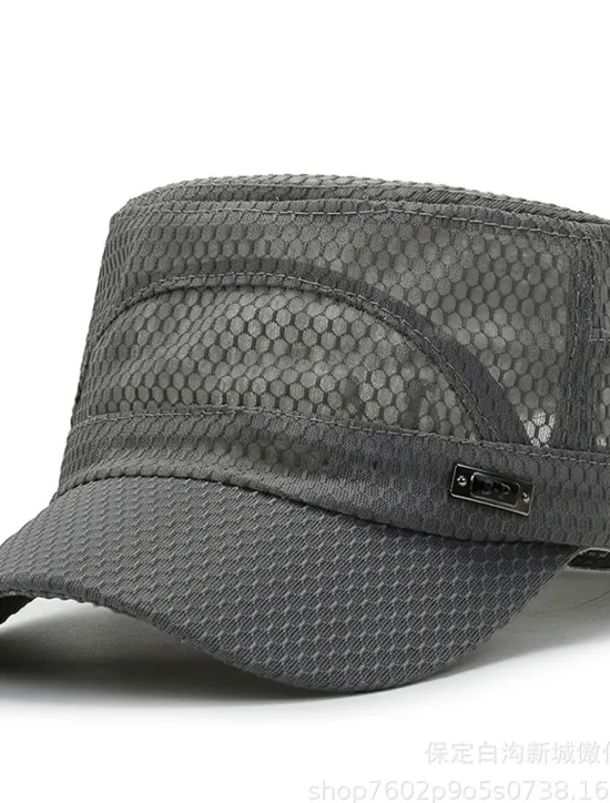 Hot OUKU Men's Baseball Cap Dark Navy khaki Gauze Mesh Streetwear Stylish Casual Daily Outdoor clothing Holiday Plain Sunscreen