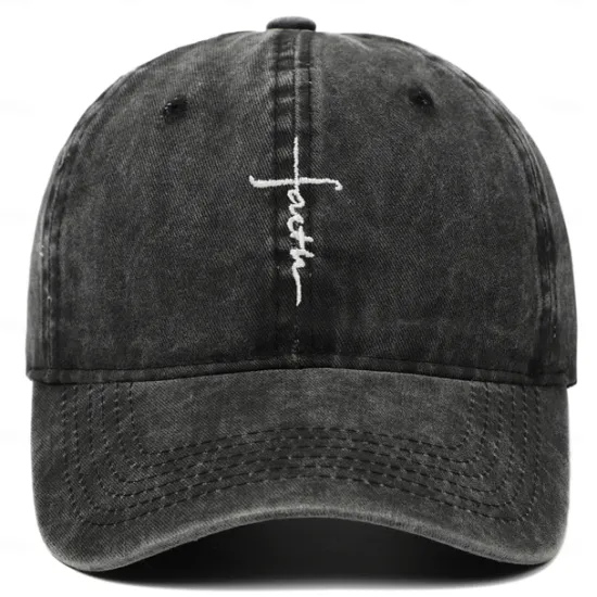 Outlet OUKU Men's Baseball Cap Sun Hat Black Wine Polyester Faith Letter Travel Beach Vacation Casual Plain Adjustable Fashion