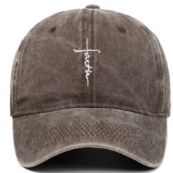 Outlet OUKU Men's Baseball Cap Sun Hat Black Wine Polyester Faith Letter Travel Beach Vacation Casual Plain Adjustable Fashion