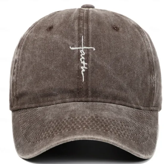 Outlet OUKU Men's Baseball Cap Sun Hat Black Wine Polyester Faith Letter Travel Beach Vacation Casual Plain Adjustable Fashion