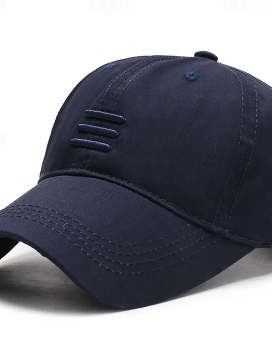 OUKU Men's Baseball Cap Sun Hat Black Blue Cotton Travel Beach Outdoor Vacation Plain Adjustable Fashion Eye Protection