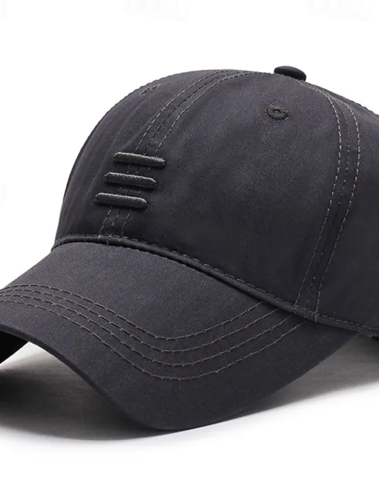OUKU Men's Baseball Cap Sun Hat Black Blue Cotton Travel Beach Outdoor Vacation Plain Adjustable Fashion Eye Protection