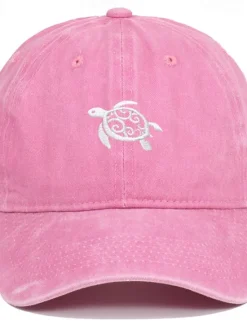 Best OUKU Men's Baseball Cap Sun Hat Trucker Hat Black Pink Cotton Embroidered Fashion Casual Street Daily Turtle Adjustable Sunscreen Breathable