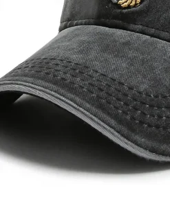 Sale OUKU Men's Baseball Cap Sun Hat Trucker Hat Black Navy Blue Polyester Embroidered Fashion Casual Street Daily Anchor Adjustable Sunscreen Breathable