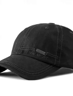 Hot OUKU Men's Baseball Cap Sun Hat Trucker Hat Light Khaki Black Polyester Embroidered Fashion Casual Street Daily Letter Adjustable Sunscreen Breathable