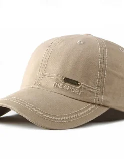 Hot OUKU Men's Baseball Cap Sun Hat Trucker Hat Light Khaki Black Polyester Embroidered Fashion Casual Street Daily Letter Adjustable Sunscreen Breathable