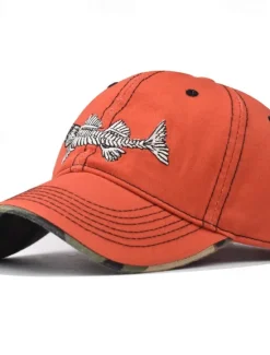 Sale OUKU Men's Baseball Cap Sun Hat Trucker Hat Black Navy Blue Cotton Embroidered Fashion Casual Street Daily Fish Adjustable Sunscreen Breathable