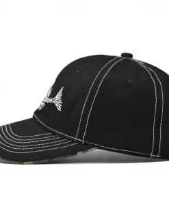Sale OUKU Men's Baseball Cap Sun Hat Trucker Hat Black Navy Blue Cotton Embroidered Fashion Casual Street Daily Fish Adjustable Sunscreen Breathable