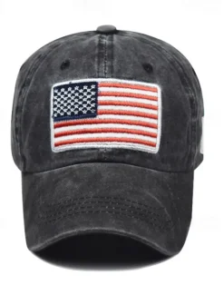 Outlet OUKU Men's Baseball Cap Sun Hat Trucker Hat Black Yellow Cotton Embroidered Fashion Casual Street Daily American US Flag Adjustable Sunscreen Breathable