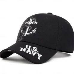 Hot OUKU Men's Baseball Cap Sun Hat Trucker Hat Black Dark Navy Cotton / Polyester Blend Embroidered Fashion Casual Daily Letter Anchor Adjustable Sunscreen Breathable