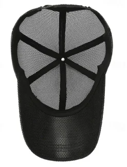 Sale OUKU Men's Baseball Cap Sun Hat Trucker Hat Black Navy Blue Polyester Mesh Fashion Casual Street Daily Plain Adjustable Sunscreen Breathable
