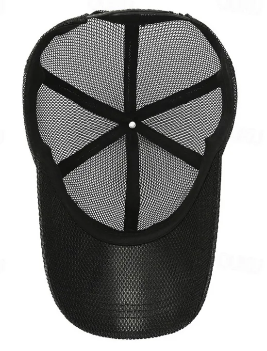 Sale OUKU Men's Baseball Cap Sun Hat Trucker Hat Black Navy Blue Polyester Mesh Fashion Casual Street Daily Plain Adjustable Sunscreen Breathable