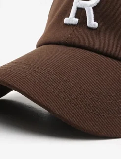 Online OUKU Men's Baseball Cap Sun Hat Trucker Hat Black Brown Cotton Embroidered Fashion Casual Street Daily Letter Adjustable Sunscreen Breathable