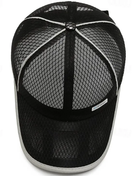New OUKU Men's Baseball Cap Sun Hat Trucker Hat Mesh Cap Black White Polyester Mesh Fashion Casual Street Daily Plain Adjustable Sunscreen Breathable