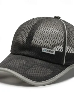 New OUKU Men's Baseball Cap Sun Hat Trucker Hat Mesh Cap Black White Polyester Mesh Fashion Casual Street Daily Plain Adjustable Sunscreen Breathable