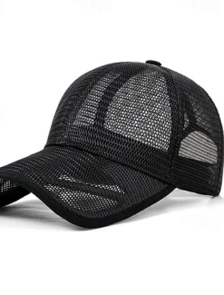Clearance OUKU Men's Baseball Cap Sun Hat Trucker Hat Black White 100% Cotton Mesh Fashion Casual Street Daily Plain Adjustable Sunscreen Breathable