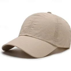 OUKU Men's Baseball Cap Sun Hat Trucker Hat White khaki Polyester Fashion Casual Street Daily Plain Adjustable Sunscreen Breathable