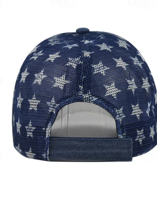 OUKU Men's Baseball Cap Sun Hat Trucker Hat Black Wine Cotton Embroidered Fashion Casual Street Daily American US Flag Adjustable Sunscreen Breathable