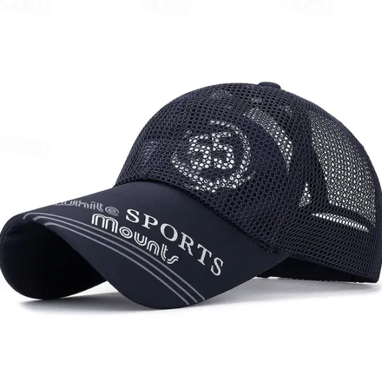 Best OUKU Men's Baseball Cap Sun Hat Sports Cap Black White Polyester Long Visor Brim Travel Refreshing Beach Outdoor Vacation Letter Printed Adjustable