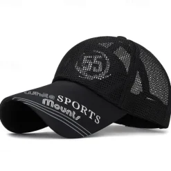Best OUKU Men's Baseball Cap Sun Hat Sports Cap Black White Polyester Long Visor Brim Travel Refreshing Beach Outdoor Vacation Letter Printed Adjustable