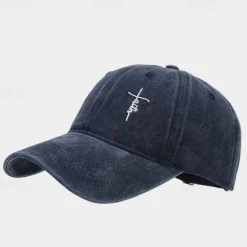 OUKU Men's Baseball Cap Sun Hat Trucker Hat Black White Cotton Embroidered Fashion Casual Daily Festival Cross Faith Sunscreen Breathable