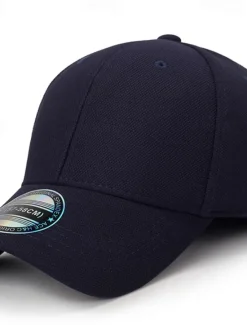 OUKU Men's Baseball Cap Trucker Hat Black Deep Blue Polyester Travel Beach Outdoor Vacation Plain Adjustable Sunscreen Breathable Fashion