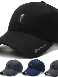 Clearance OUKU Men's Baseball Cap Trucker Hat Black Deep Blue Polyester Travel Beach Outdoor Vacation Plain Adjustable Sunscreen Breathable Fashion