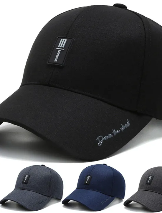 Clearance OUKU Men's Baseball Cap Trucker Hat Black Deep Blue Polyester Travel Beach Outdoor Vacation Plain Adjustable Sunscreen Breathable Fashion