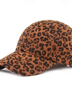 Clearance OUKU Men's Baseball Cap White Brown Cotton Print Streetwear Stylish Casual Daily Outdoor clothing Holiday Cheetah Print Zebra Print Sunscreen