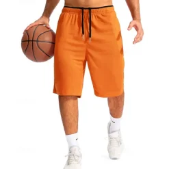 OUKU Men's Basketball Shorts Casual Shorts Mesh Shorts Athletic Short Pocket Drawstring Elastic Waist Plain Comfort Breathable Short Outdoor Vacation Sport Casual Black White