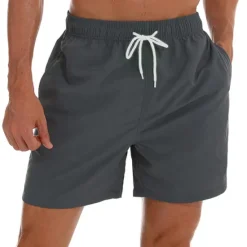 Sale OUKU Men's Bathing Suit Board Shorts Swim Shorts Swim Trunks Summer Shorts Pocket Drawstring with Mesh lining Plain Quick Dry Outdoor Holiday Going out Stylish Boho Gray Green Black