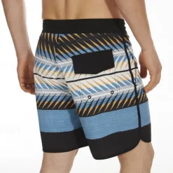 Sale OUKU Men's Bathing Suit Board Shorts Swim Shorts Swim Trunks Stripes Graphic Prints Quick dry Breathable Drawstring Elastic Waist Vacation Beach Hawaiian Casual Lake Blue Black