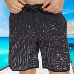 Sale OUKU Men's Bathing Suit Board Shorts Swim Shorts Swim Trunks Stripes Graphic Prints Quick dry Breathable Drawstring Elastic Waist Vacation Beach Hawaiian Casual Lake Blue Black