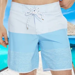 Sale OUKU Men's Bathing Suit Board Shorts Swim Shorts Swim Trunks Stripes Graphic Prints Quick dry Breathable Drawstring Elastic Waist Vacation Beach Hawaiian Casual Lake Blue Black