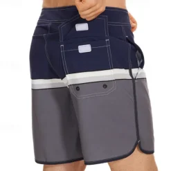 Sale OUKU Men's Bathing Suit Board Shorts Swim Shorts Swim Trunks Stripes Graphic Prints Quick dry Breathable Drawstring Elastic Waist Vacation Beach Hawaiian Casual Lake Blue Black
