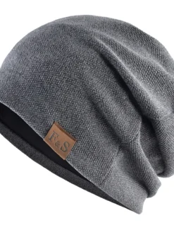 Discount OUKU Men's Beanie Hat Black Red Cotton Mesh Knitted Modern Contemporary Daily Wear Vacation Solid / Plain Color Lightweight Materials Convenient