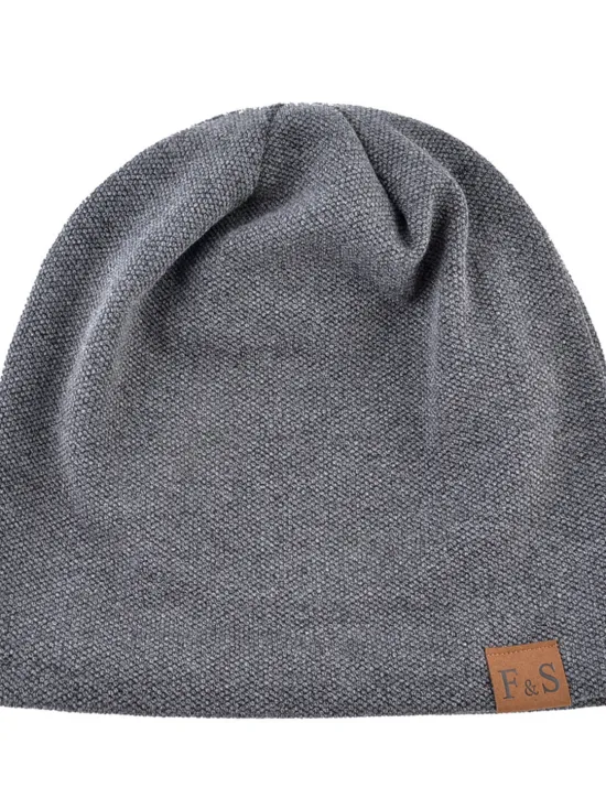 Sale OUKU Men's Beanie Hat Black Red Cotton Pure Color Knitted Simple Outdoor Outdoor Street Daily Pure Color Windproof Warm Breathable