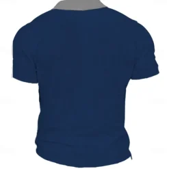 Outlet OUKU Men's Beer Polo Shirts Short Sleeve Polo Shirts Turndown Sportswear Abstract Casual Formal Work Street Daily 3D Print Spring & Summer Blue
