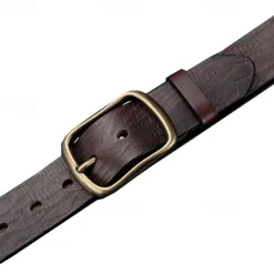 Discount OUKU Men's Belt Black Brown Cowhide First layer cowhide Elegant Vacation Vintage Reactive Print School Formal Wedding