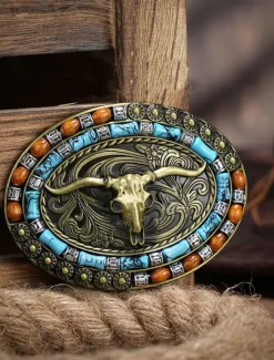 New OUKU Men's Belt Buckle Buckle Alloy Vintage Style Retro Vintage Cow Daily Religious Celebrations Bronze