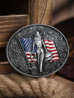 Sale OUKU Men's Belt Buckle Buckle Alloy Vintage Style Retro Vintage National Flag Daily Religious Celebrations Silver
