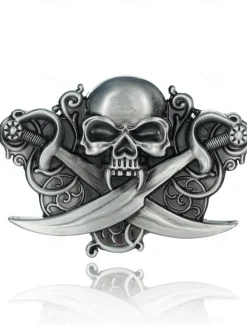 Discount OUKU Men's Belt Buckle Buckle Silver Bronze Alloy Vintage Style Retro Vintage Pirate Daily Religious Celebrations