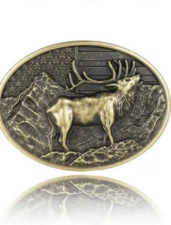Discount OUKU Men's Belt Buckle Buckle Silver Bronze Alloy Vintage Style Retro Vintage Reindeer Deer Daily Religious Celebrations