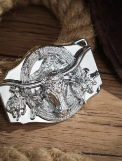 Hot OUKU Men's Belt Buckle Buckle Silver Bronze Alloy Vintage Style Retro Vintage Cow Daily Religious Celebrations