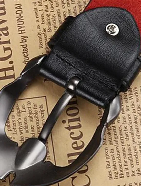 New OUKU Men's Belt Faux Leather Belt Frame Buckle Black Faux Leather Leather Active Fashion Work Tribal Brown