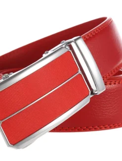 Hot OUKU Men's Belt Faux Leather Belt Dress Belt Ratchet Belt Box Buckle Black White Faux Leather Alloy Fashion BOX Buckle Pure Color Party Daily