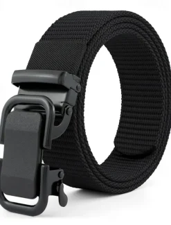Hot OUKU Men's Belt Nylon Belt Outdoor Belt Waist Belt Black Navy Blue Nylon Adjustable Heavy-Duty Plain Outdoor Daily