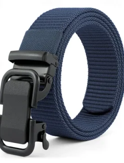 Hot OUKU Men's Belt Nylon Belt Outdoor Belt Waist Belt Black Navy Blue Nylon Adjustable Heavy-Duty Plain Outdoor Daily